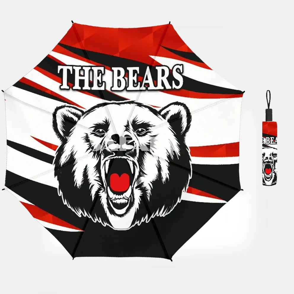 

Переносной Зонт с 3D-принтом Bear Tiger Eels, австралийский зонт с автоматическим включением и выключением, складной зонт от дождя и ветра, 12 ребер-8 ...