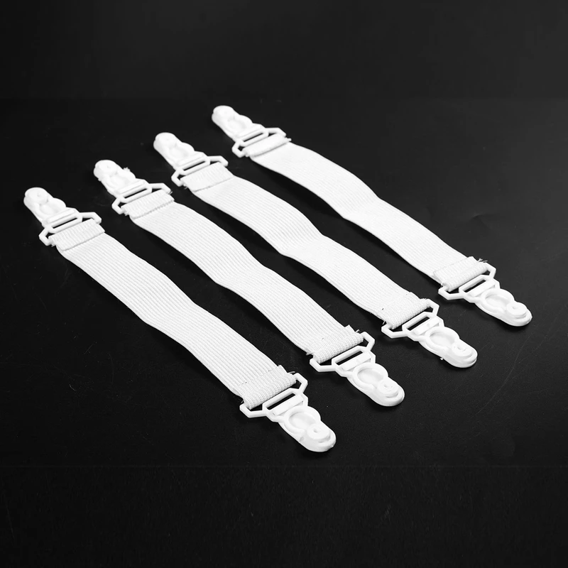 4 Pcs Home White Elastic Mattress Bed Sheet Grippers Clips | Дом и сад