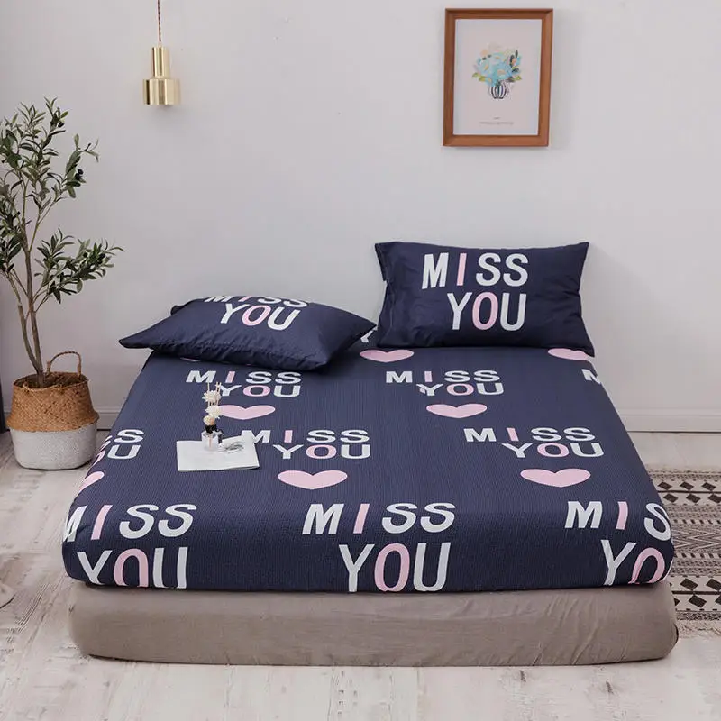 (Новый товар) 1 шт. натяжная простыня из 100% хлопка с принтом наматрасник четырьмя