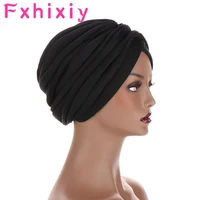 cost price muslim ruffle cotton turban caps head scarf beanies bonnet headwrap for women hair protect accessories turbante mujer