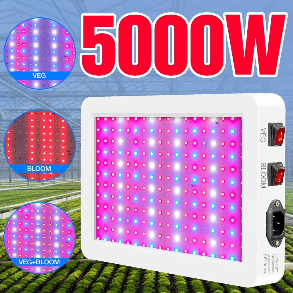 

Indoor LED Plant Light 4000W 5000W High Power Plants Growing Lamp LED Panel Waterproof Phyto Lights 220V Full Spectrum Fitolampe