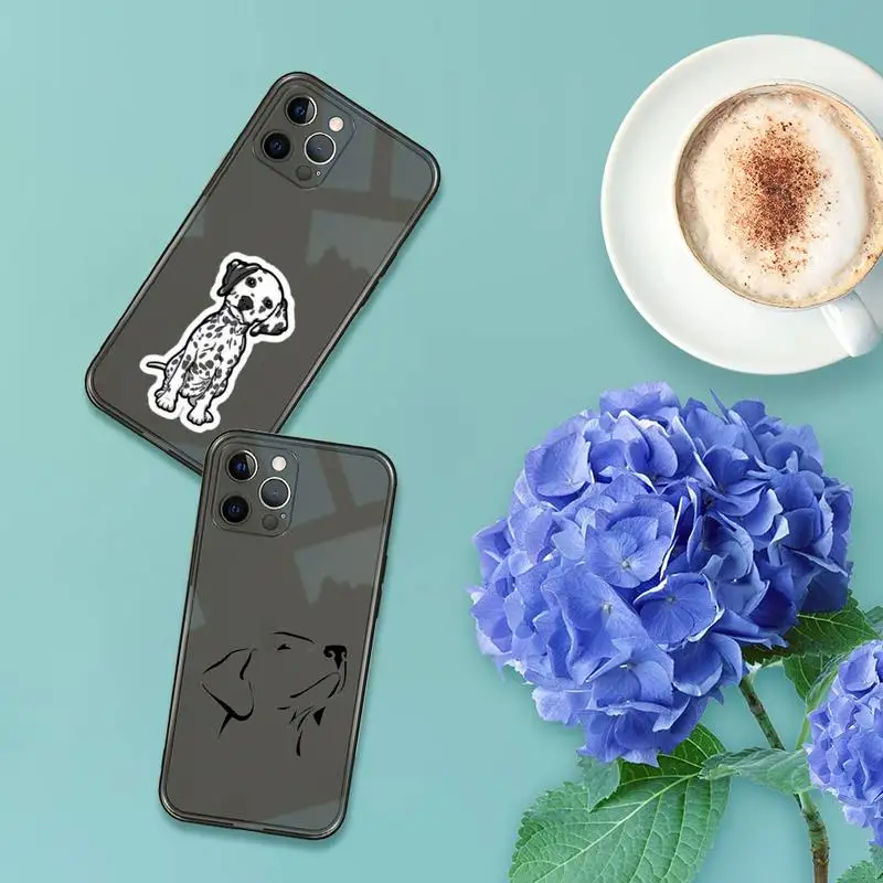

Cute cats and dogs funny Phone Case For iPhone 7 8 11 12 X XS XR MINI Pro Max Plus Retro Black Grey clear transparent