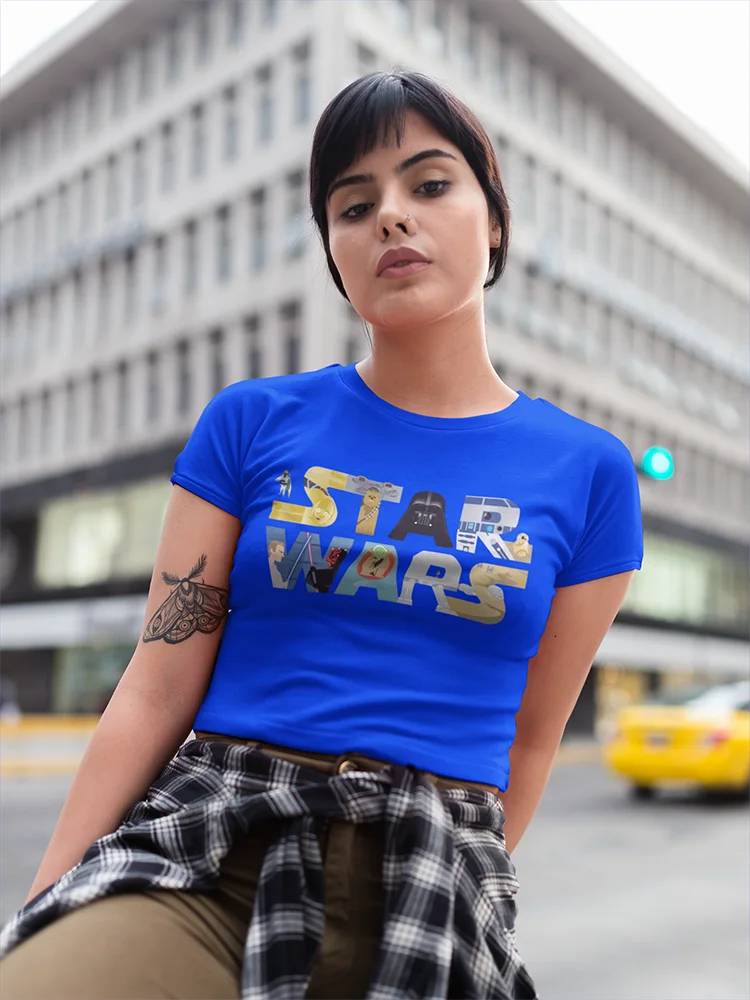 

Urban Star Wars T Shirt Camiseta Female Clothing Tshirt Espanol Disney O-Neck Street Punk 2022 Ropa Tumblr Mujer Blue T-Shirt