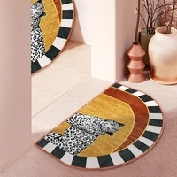 small loop pile semicircle floor mat bedroom door non slip mat bedside mat short pile carpet in bathroom room