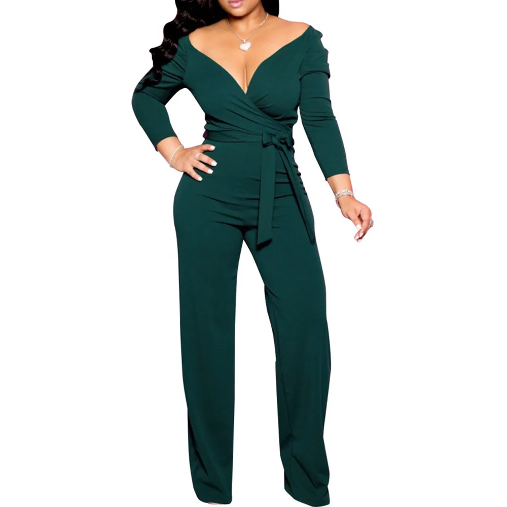 Сексуальный женский офисный комбинезон элегантные длинные комбинезоны размера