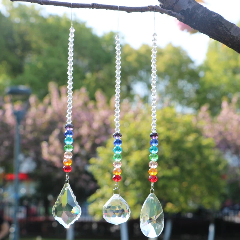 3 шт./лот хрустальная люстра с радужными люстрами подвесная елка украшение для