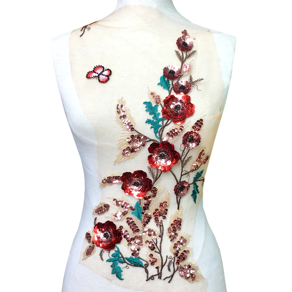 2 шт. Цветочная вышивка Кружевная аппликация | Дом и сад