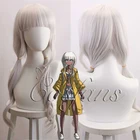 Женский длинный парик Danganronpa Angie Yonaga, белый парик для косплея, термостойкие синтетические волосы + шапочка для костюма Dangan Ronpa V3 Killing Harmony