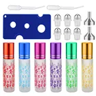 Многоразовая бутылочка для эфирного масла, 6 шт., 10 мл, стеклянные бутылочки с роликовым шариком, пустой контейнер, дорожная бутылка для духов