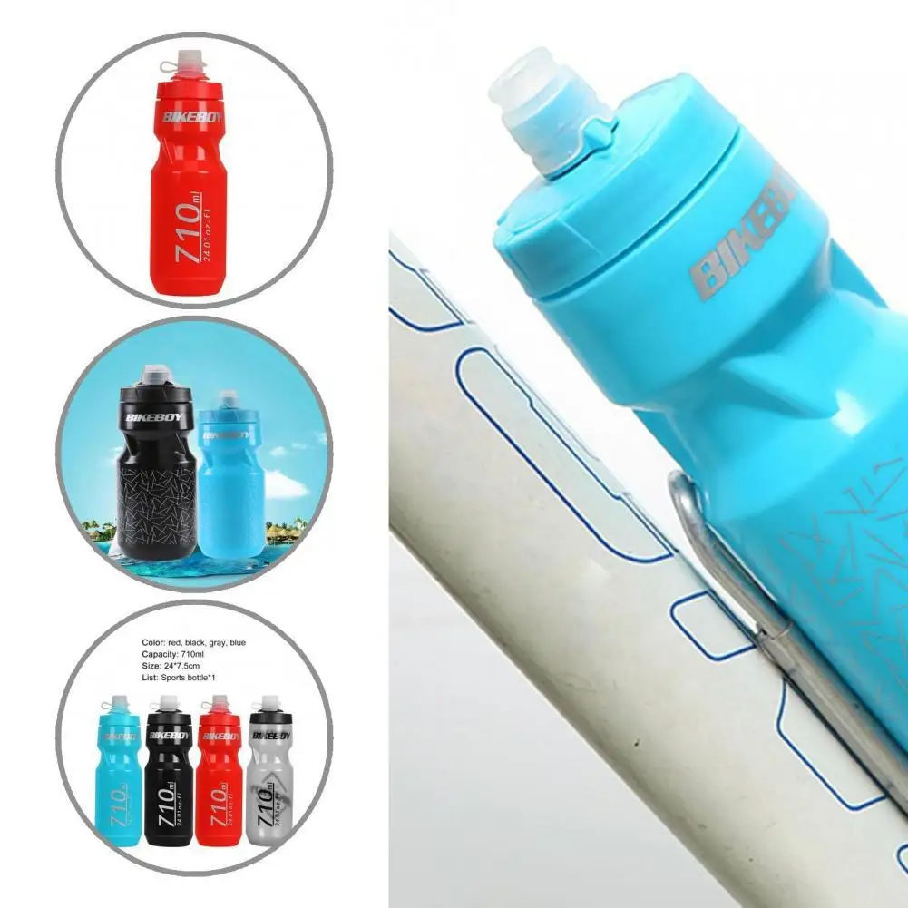 

Solid Color 710ml Premium Squeeze Jet Sports Bottle Large-caliber Cycling Water Jug Safe for MTB