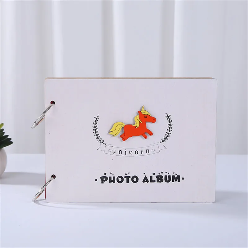 8 дюймов деревянная Обложка для фотоальбома ручной работы с листьями наклеенные Детские влюбленные персонализированные фотоальбом DIY свадебное памятное фотоальбом - Цвет: K