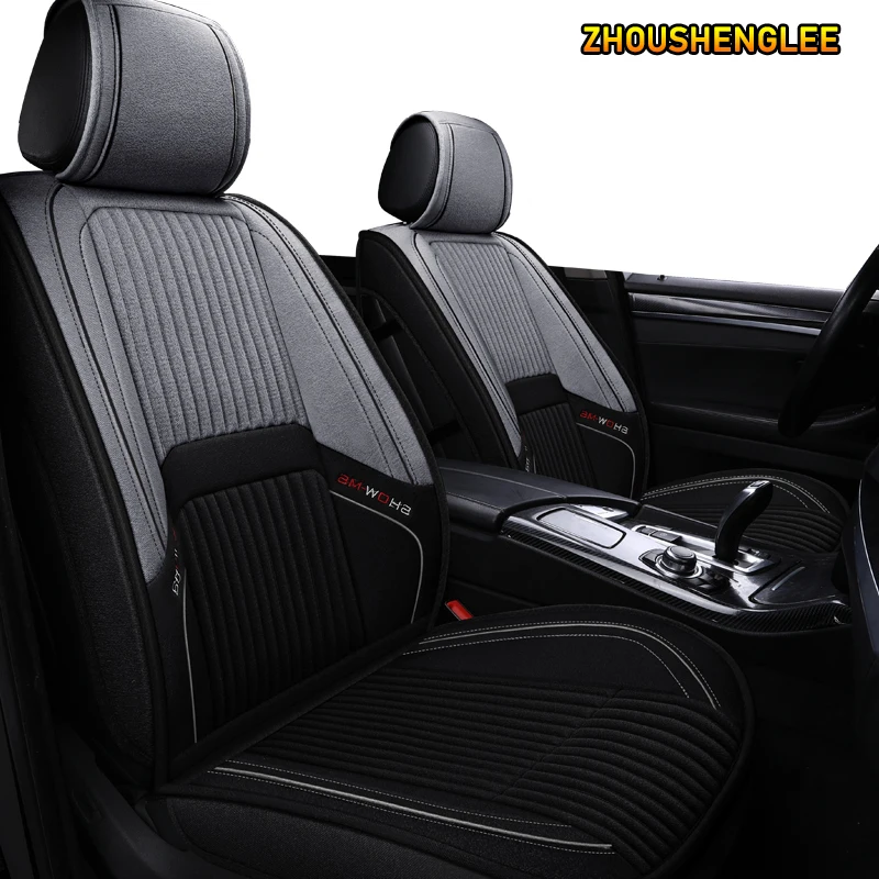 

ZHOUSHENGLEE flax car seat covers For renault captur duster logan fluence 2013 kadjar megane laguna auto accessories seat covers