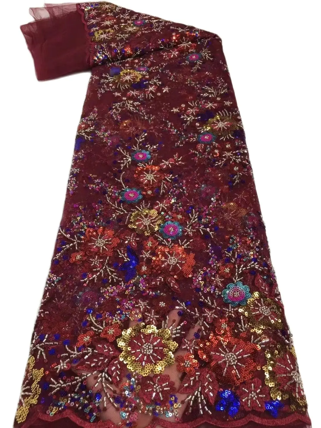 

2022 Новый дизайн Африканский тюль кружево Вышивка Ткань 3D цветок сетка Материал Ткань Высокое качество французские кружева для вечерние НКИ...