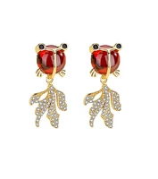 925 sliver earring lucky cute goldfish earrings female elegant vintage rhinestone alloy earrings jewelry holiday gifts for women