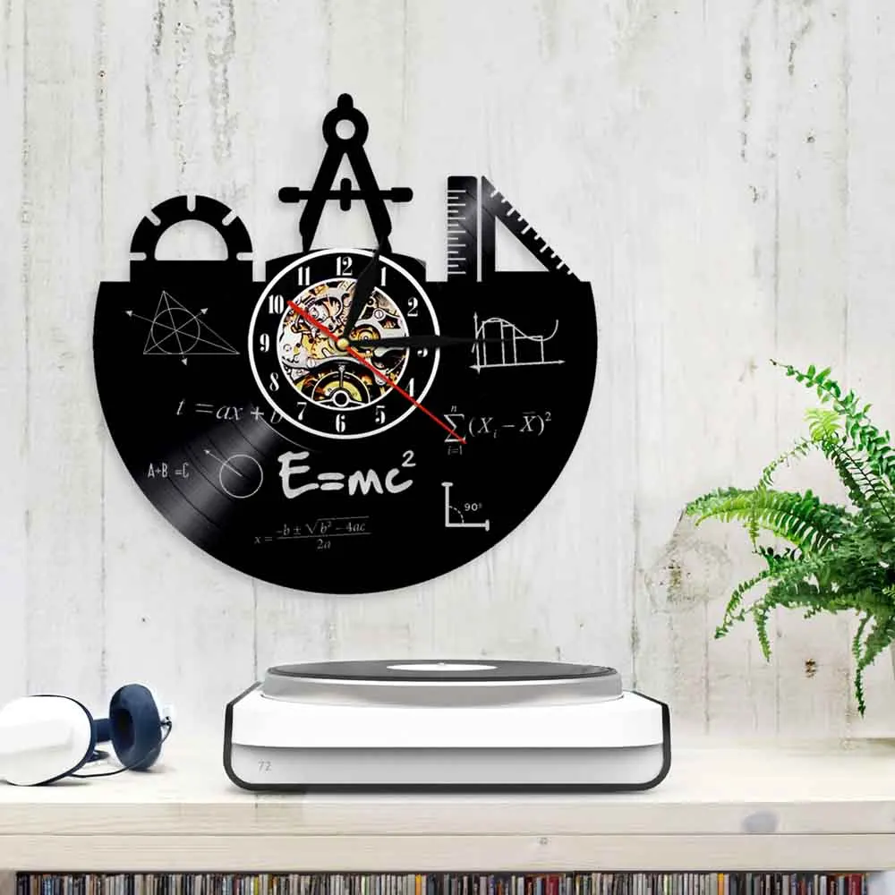 Математика формула Wall Art настенные часы Виниловые часы с помощью теоремы Пифагора классной комнаты квадратичная формула Настенный декор подарок для преподавателей
