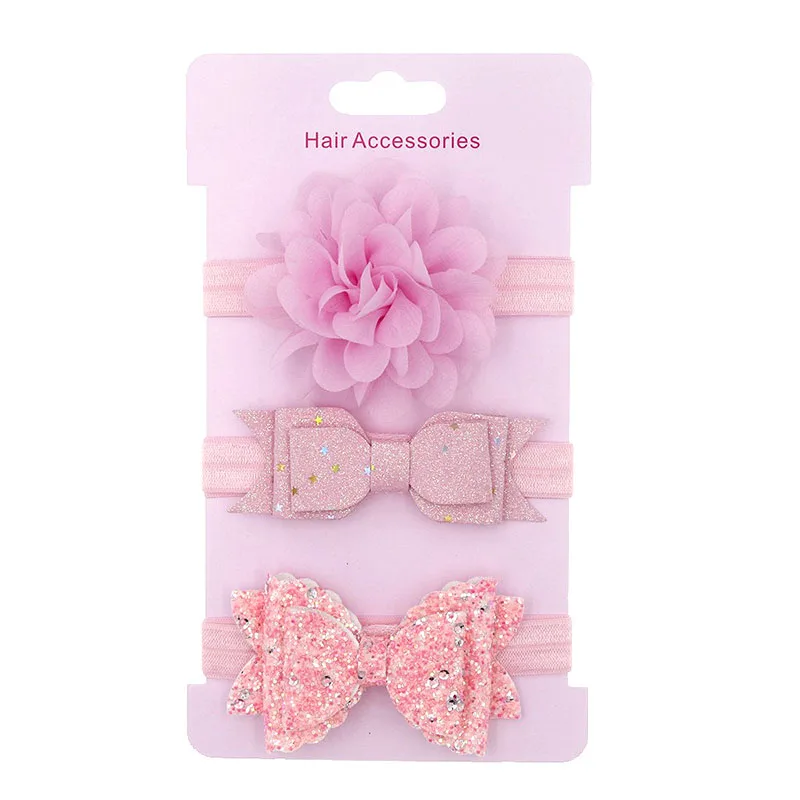 3pcs pink style 5 Цветочные повязки на голову для маленьких девочек; эластичные повязки для волос принцессы для новорожденных; детские повязки на голову с жемчужинами и цветами в свежем Стиле; милые аксессуары для волос - Цвет: 3pcs pink style 5
