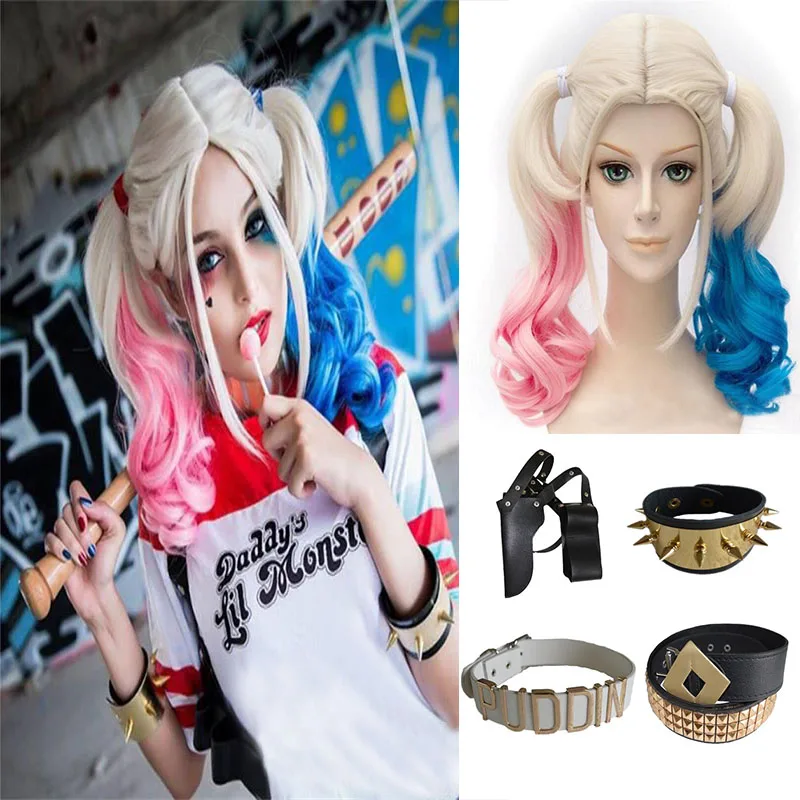 Harley Quinn/карнавальный костюм; коллекция года; Детское пальто Пурима для девочек; Дамская куртка; комплект из шамарры и Бэтмена с перчатками для париков