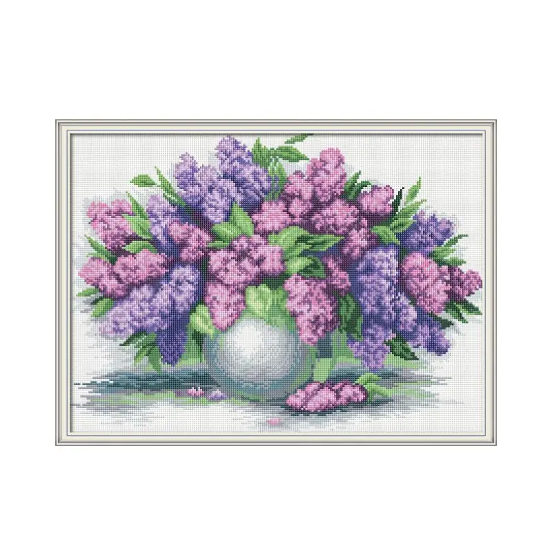 Ваза с лавандой 5D алмазная вышивка своими руками цветок для полного сверления