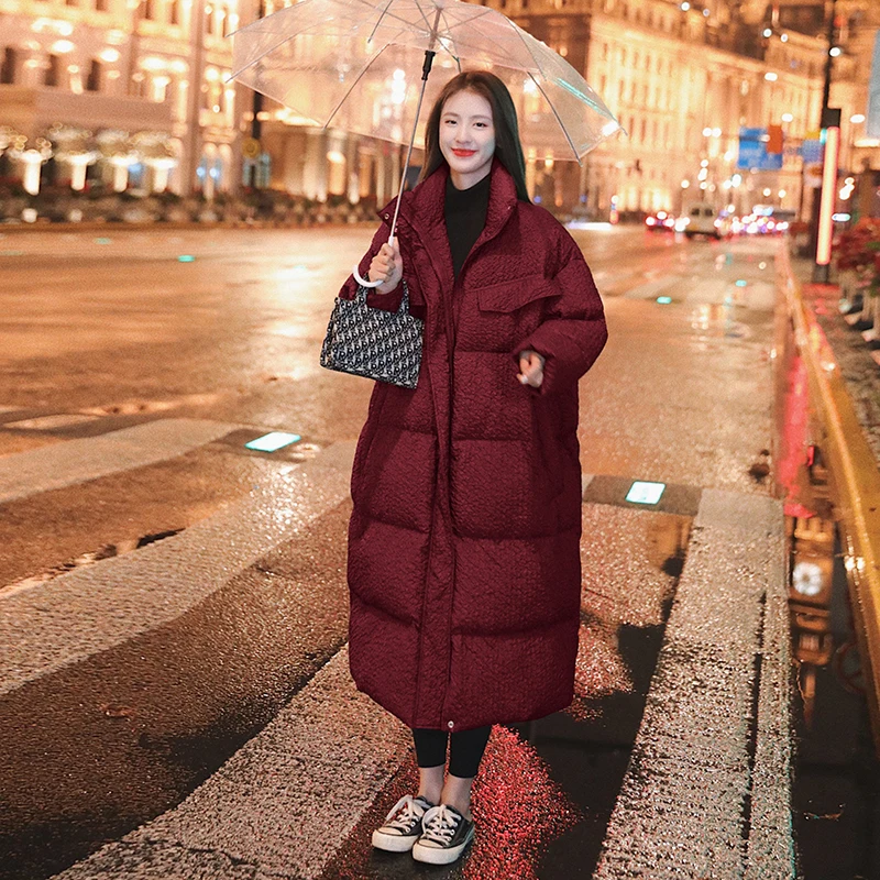 

Winter Down Padded Jackets Women's Clothing Nice Pop Korean Plus Size Loose Stand-up Collar Long Parkas Coats Winter Jacket D492