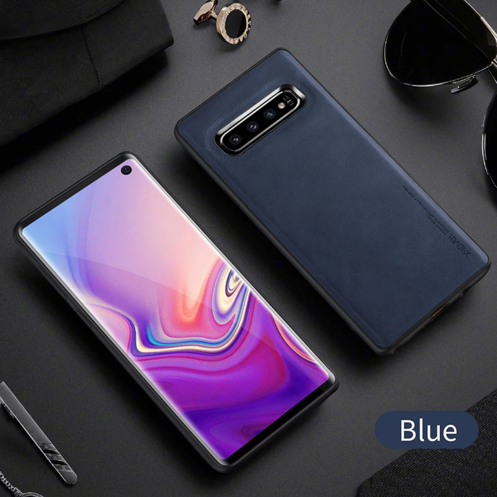 darkblue LLZ. COQUE, ультратонкий кожаный чехол премиум класса, защитный чехол для samsung Galaxy S10e S9 S10 Plus Note 9, чехлы, чехлы - Цвет: darkblue