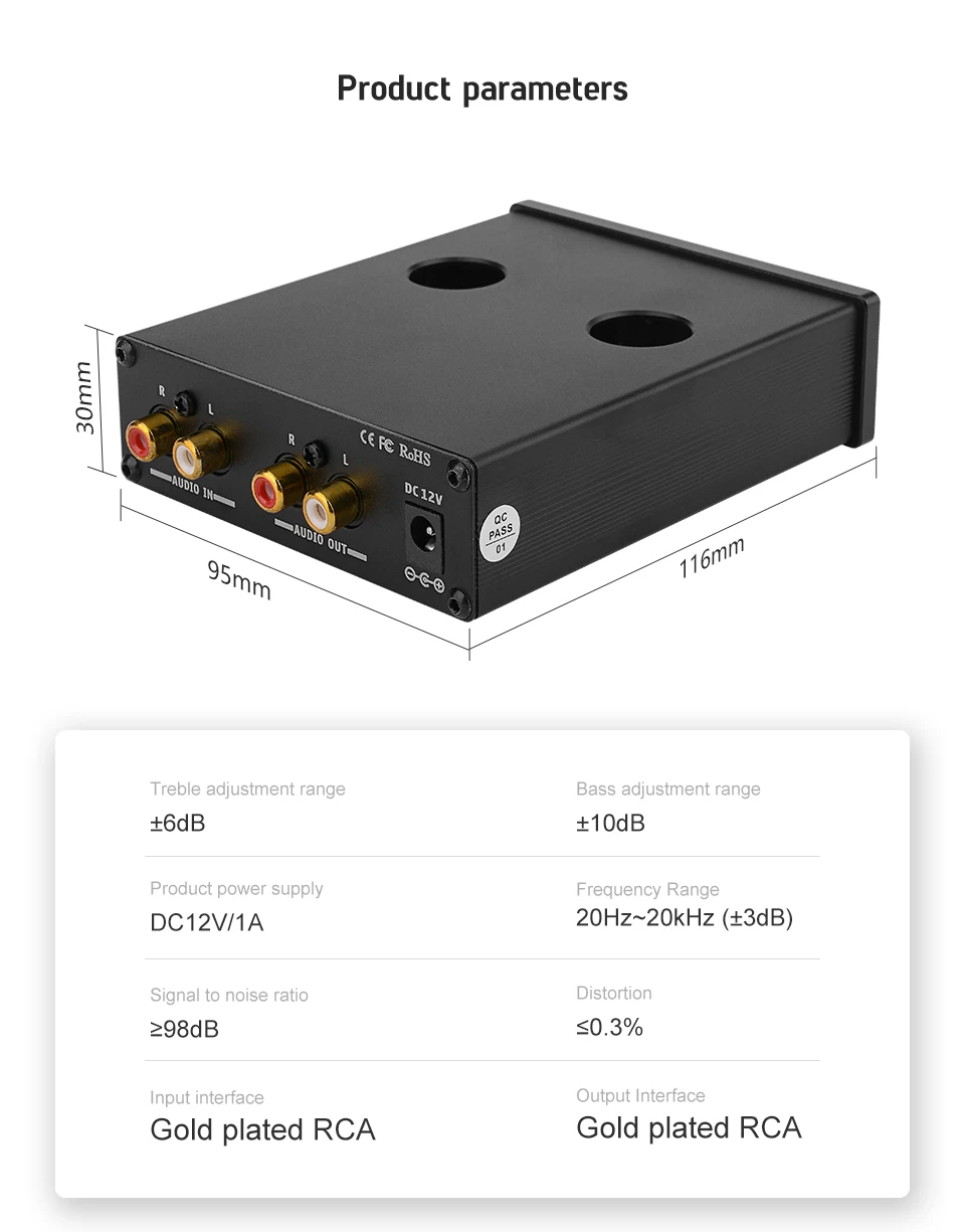 AIYIMA 6J1 ламповый усилитель желчный предусилитель HIFI предусилитель ВЧ регулировка басов аудио предусилитель DC12V для усилителя динамика