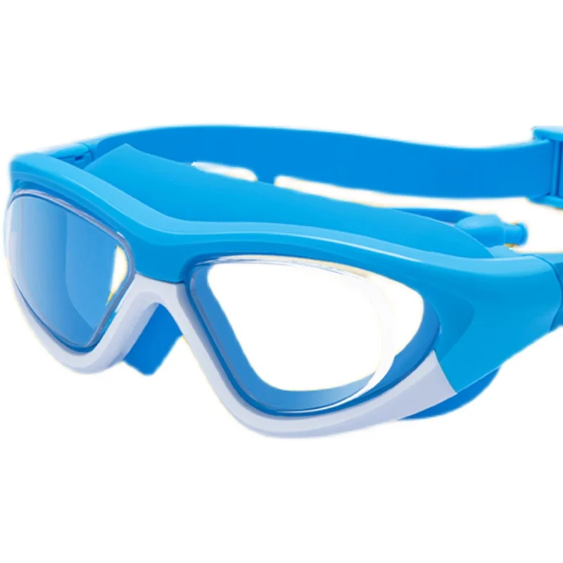 

Children's Swimming Goggles Swimming Cap Boys and Girls Swimming Glasses Waterproof Anti-Fog HD Large Frame Diving Mask