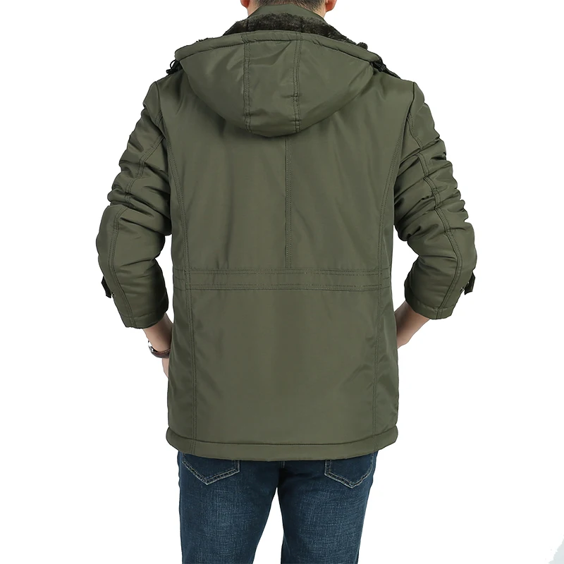 Winter Fleece Lined Padded Warm Keeping Cotton-Padded Coat Men's Clothing plus-Sized plus Size Tooling Style Padded Jacket