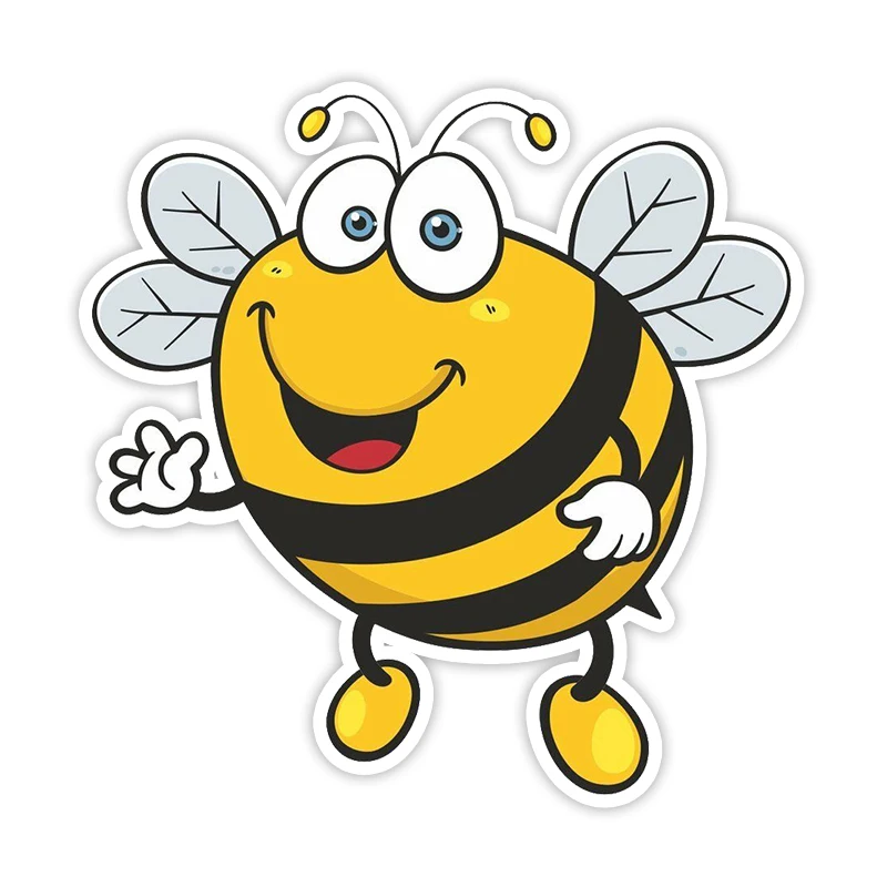 Печатный самоклеющийся наклейки на авто Счастливая пчела водонепроницаемые наклейки на машину стикер этикеты наклейки стайлинга автомобилей украшения на бампере автомобиля заднее стекло альбер камю счастливая смерть