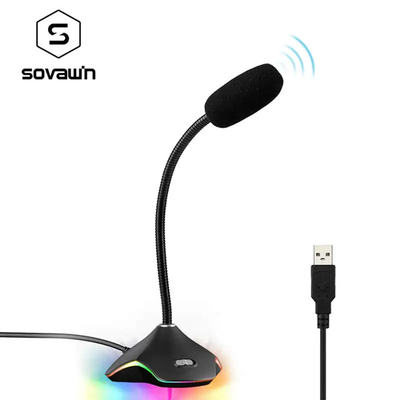 Профессиональный USB игровой микрофон SOVAWIN для настольного ПК ноутбука