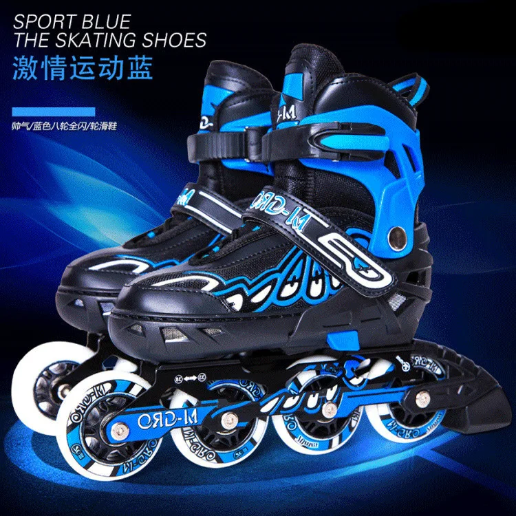 Adult roller skates roller skates student roller skates flash adjustable skate shoes PU wheels