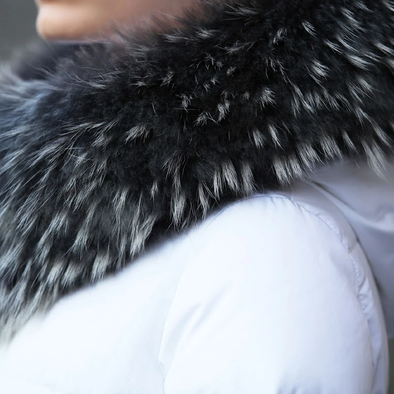 

Winter Duck Down 2021 Jacket Women Medium-Long Coat Female Parkas Thickening Warm Clothes Real Raccoon Fur Collar WYQ804
