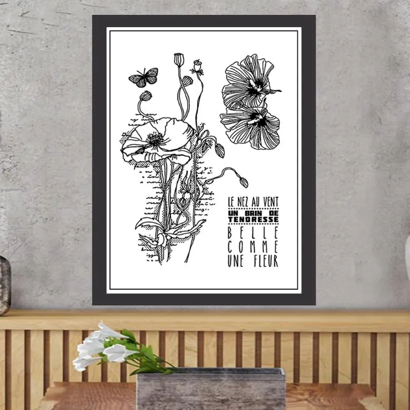 Красивый Лотос прозрачный штамп для скрапбукинга силиконовый каучук DIY