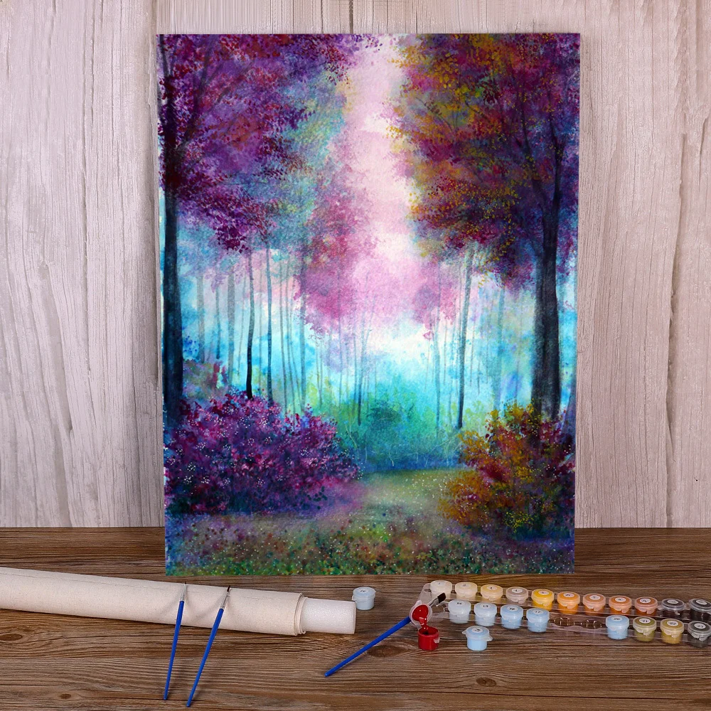 

Natural Scenery Prelude Paint By Numbers Kit Acrylic Paints 40*50 Oil Painting Wall Paintings For Handiwork