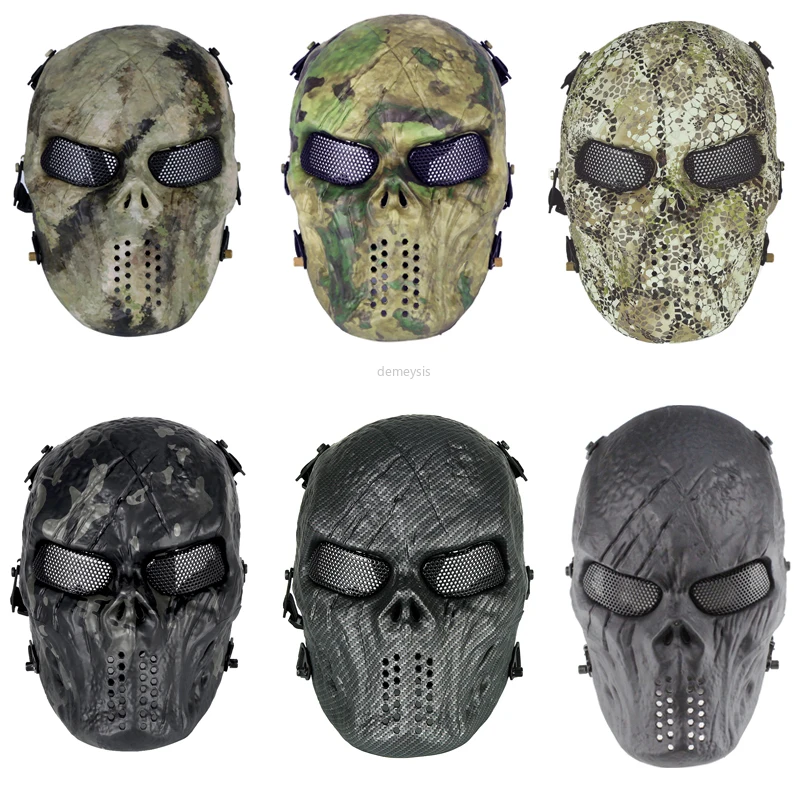 

Тактическая камуфляжная маска черепа, военная маска для страйкбола и стрельбы, маска на все лицо для пейнтбола, косплея, Хэллоуина, маски с ч...