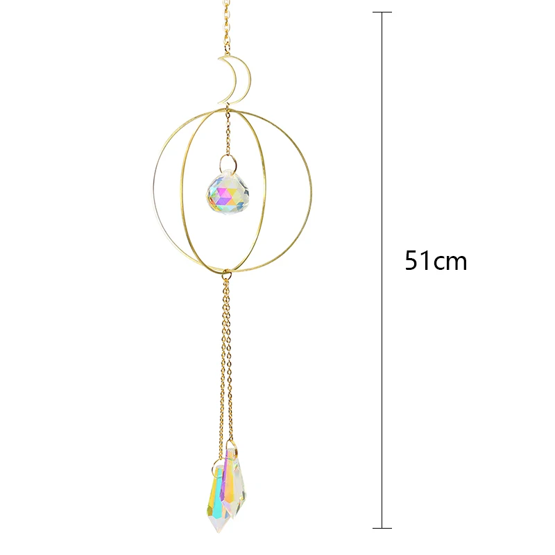 

Crystal Windchimes Star Moon Pendant Handmade Sun Light Catcher Garden Window Wedding Curtain Chandelier Home Decor Wind Chime