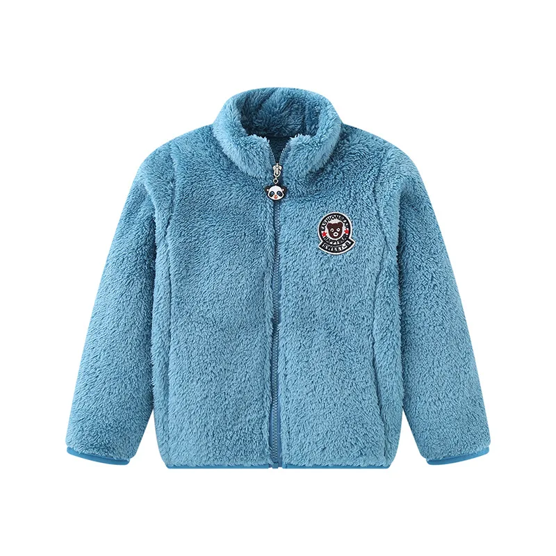 

VIDMID Boys' and girls' coral velvet coat 2021 new baby autumn and winter clothes children's foreign style Plush coat 206 02