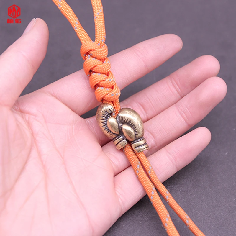 

1PCS Hot Sale!!!DIY Knife Bead Pendant Retro Boxing Glove Survival Brass EDC Paracord Braided Bracelet Pendant