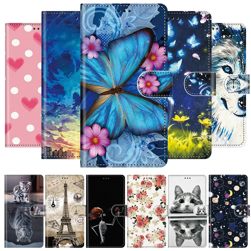 

Painted Flip Leather Case For Xiaomi Redmi Note 9 9S 10 8 10S Pro Max Funda Redmi Note Not 9 S 8T 9A Wallet Cover Painted Coque