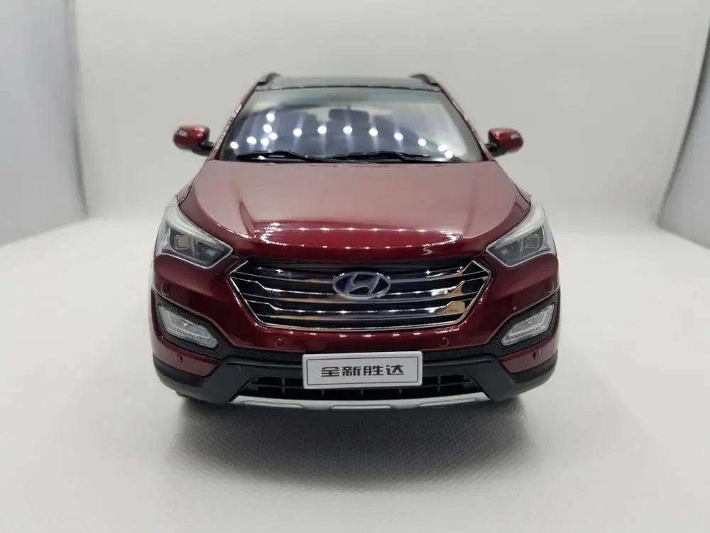 1:18 Модель литья под давлением для Hyundai Santafe Red 2015 игрушечный автомобиль из сплава