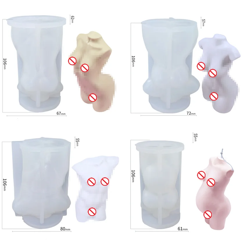 

DIY Manual 3D Human Body Art Candle Silica Gel Mold Man and Woman Model Human Body Silica Gel Mold Crystal Resin Wax Mold Candle