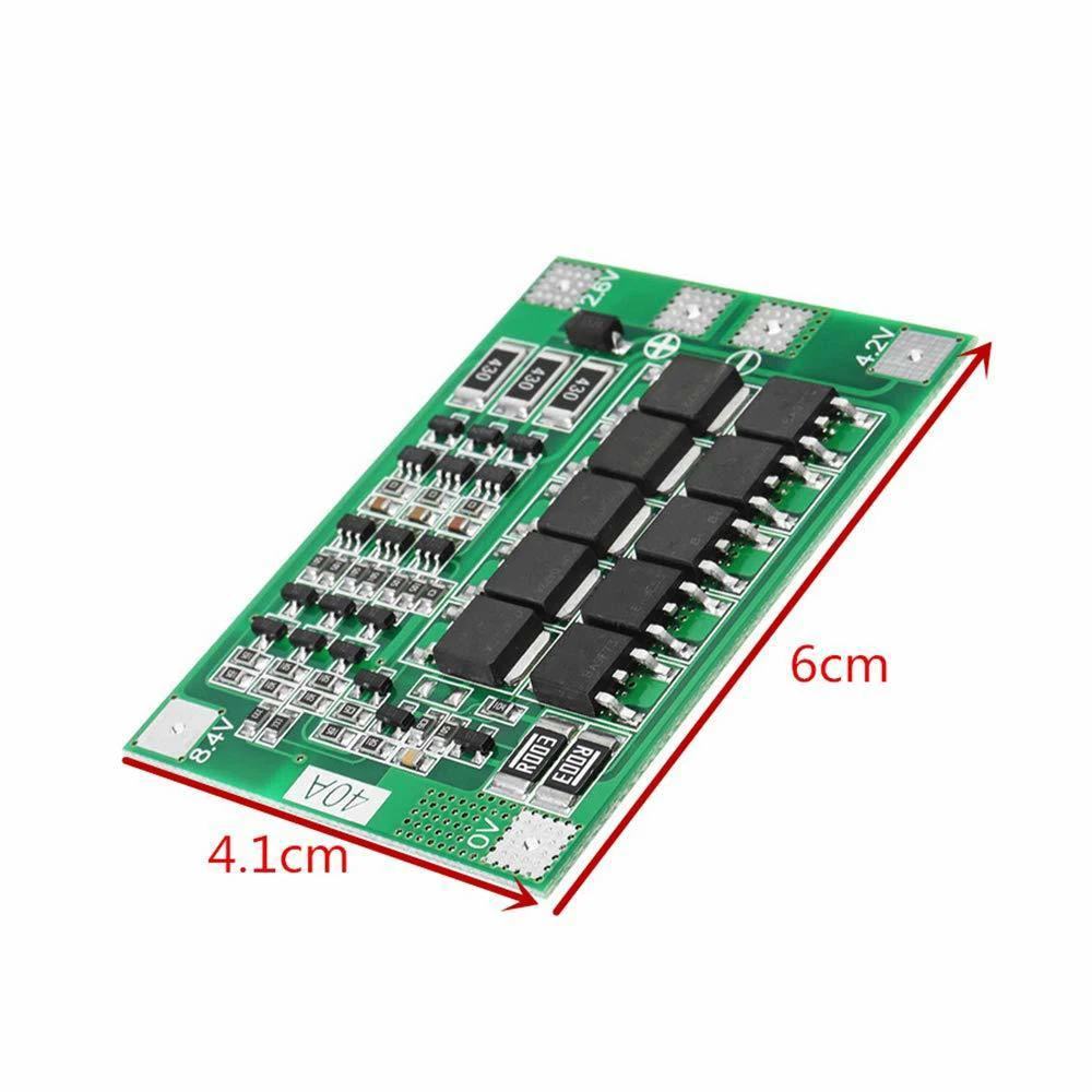Защитная плата 3S/4S 40A/60A 18650 BMS для зарядки литий-ионных батарей двигателя