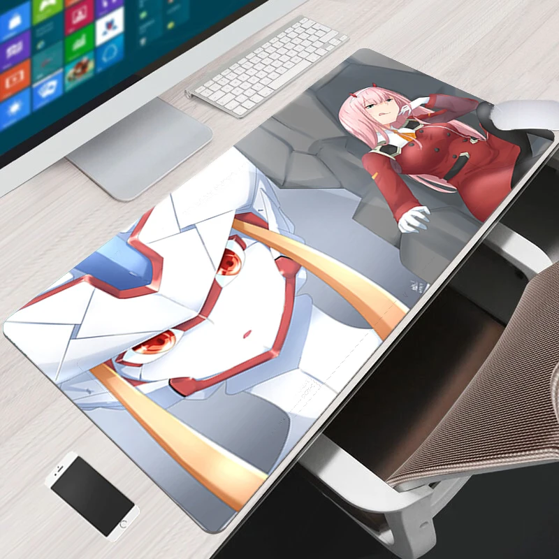 

Mousepad Zero Two Kawaii Anime Mouse Pad Laptop Gaming Mousepad Large Lock Edge Gaming MousePad Kawaii Gaming Accessories