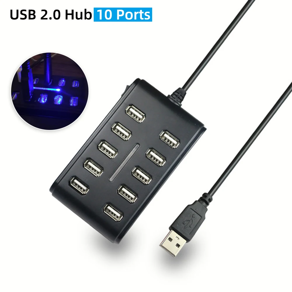 10 USB 2 0 концентратор Высокоскоростной Многофункциональный Персональный