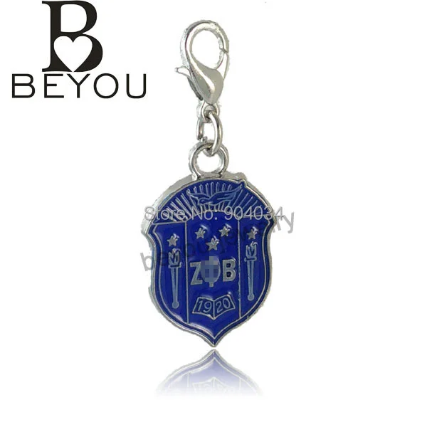 10pcs a lot Zeta Phi Beta Shield Charm With Lobster Hook | Украшения и аксессуары