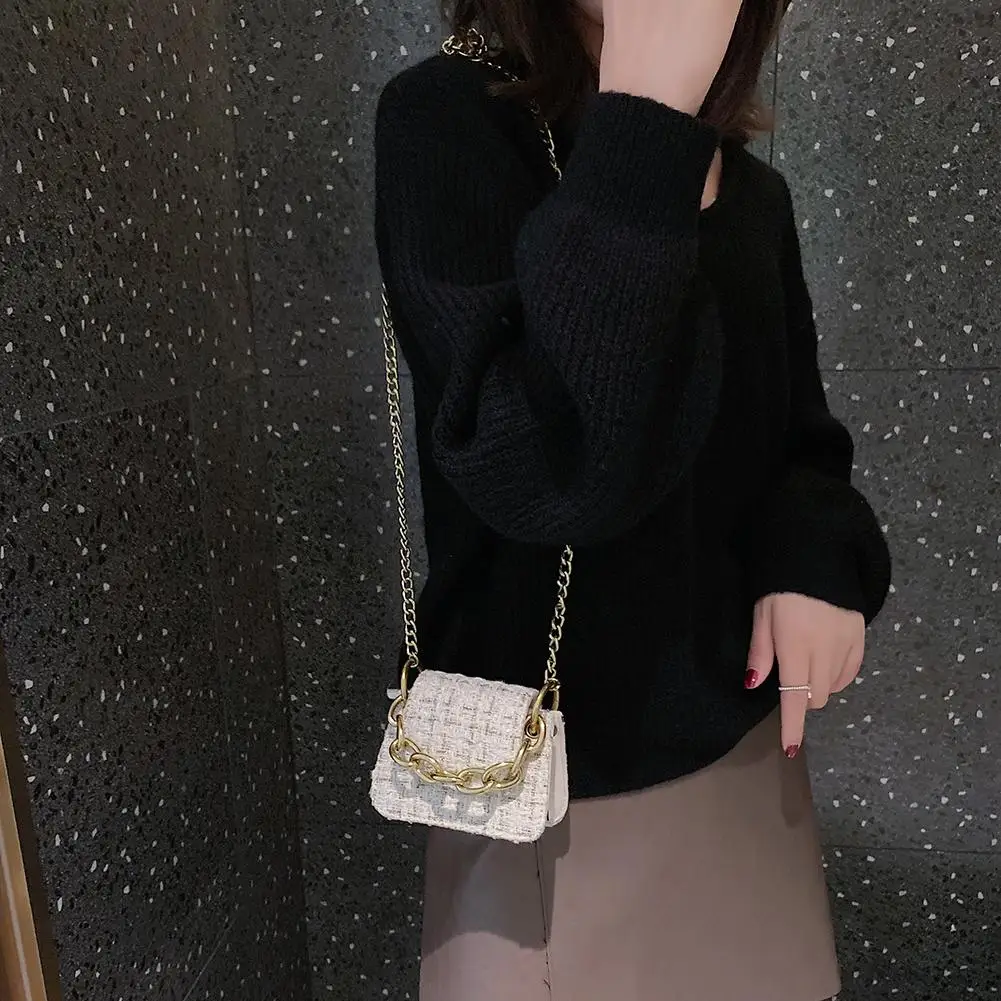 

New Fashion Chain Handbags Totes Classic Delicate Woolen Women Shoulder Crossbody Bag Vintage Handbag Small Messenger Bags 2021