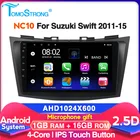Автомагнитола, мультимедийный плеер для Suzuki Swift 2011-2015, GPS-навигация, 2 din, Android, аудио, поддержка камеры, управление рулевым колесом