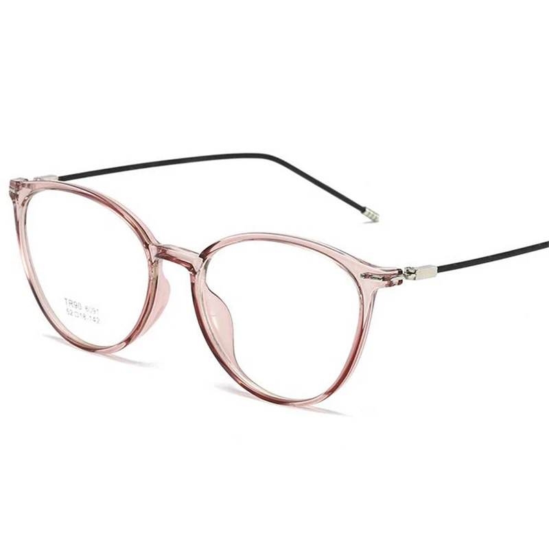 

Transparent Women Nearsighted Spectacle Ultralight TR90 Steel Wire Leg Oval Prescription Eyeglasses Diopter 0 -0.5 -1.0 To -6.0