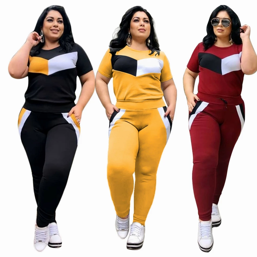 

Somoshein Women's Clothing 4XL Elastic Pant Set Fashion Print Matching Sets Short Sleeve Casual Outfit Wholesale Dropshipping