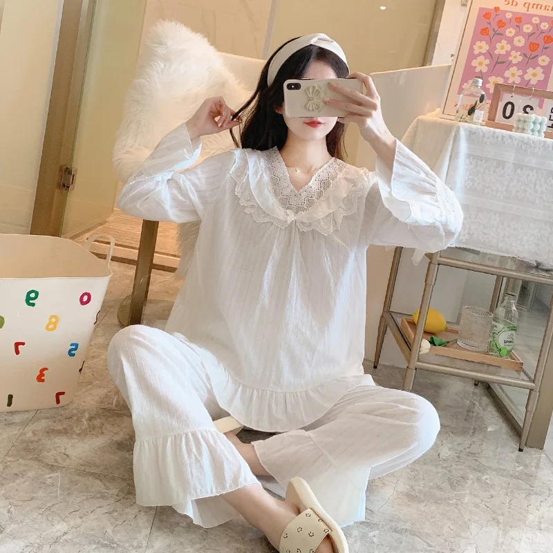 Женская кружевная ночная сорочка с V-образным вырезом | одежда