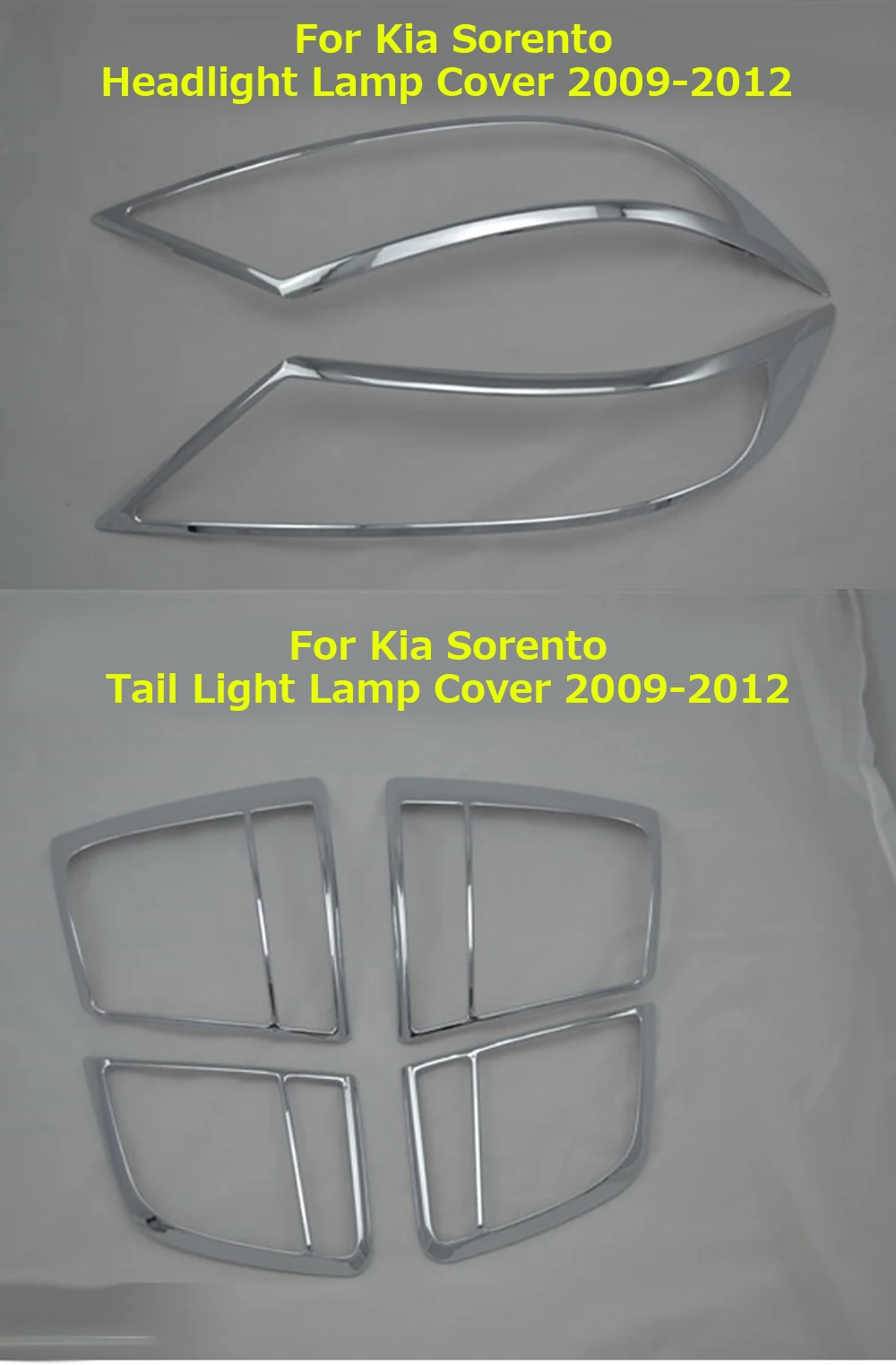Для Kia Sorento 2009-2012 внешняя ABS Хромированная задняя крышка планки фары крышка лампа для фары заднего света рамки протектор автомобиля Стайлинг